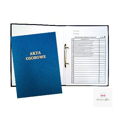 Teczka do akt osobowych z zamkiem niebieska zadruk.1824-339-063 WARTA