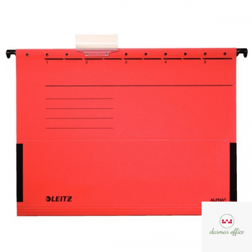 Teczki zawieszane z boczkami ALPHA, czerwony, Leitz 19860125