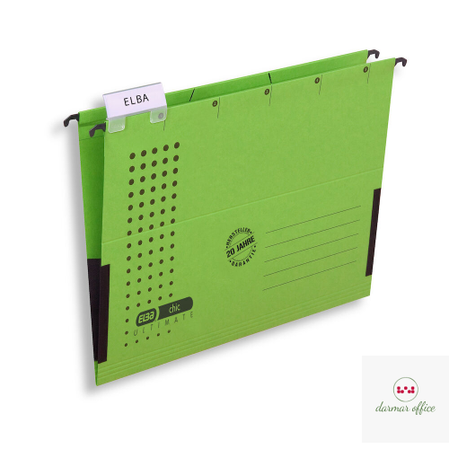 Teczka zawieszana A4 ELBA CHIC ULTIMATE zielona 100552104 z płóciennymi boczkami 100552104