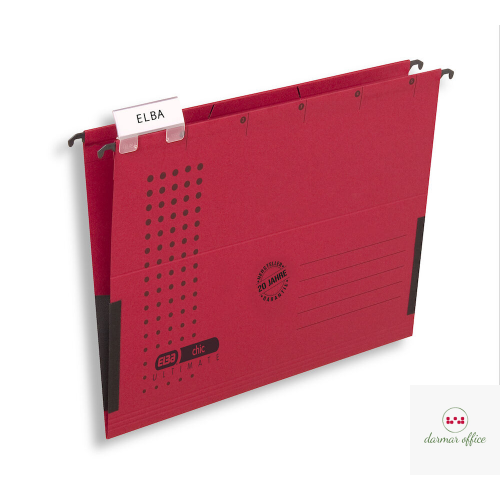 Teczka zawieszana A4 ELBA CHIC ULTIMATE czerwona 100552105 z płóciennymi boczkami