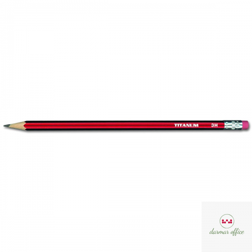 Ołówek techniczny z gumką 3H (12) TITANUM 83721