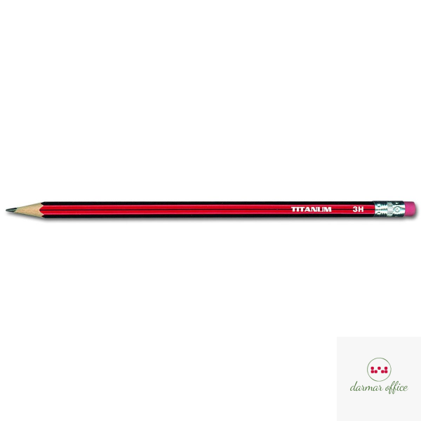 Ołówek techniczny z gumką 3H (12) TITANUM 83721