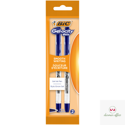 Długopis żelowy BIC Gel-ocity Stic 0.5mm niebieski, blister 2szt, 989707