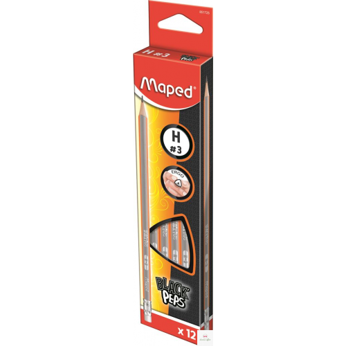 Ołówek drewniany z gumką Blackpeps H MAPED 851725