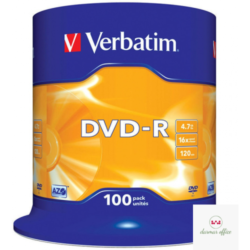 Płyta DVD-R VERBATIM CAKE(100) Matt Silver 4.7GB x16 43549