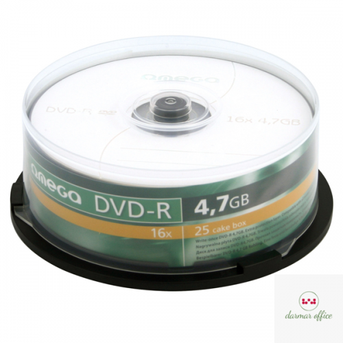 Płyta OMEGA DVD+R 4,7GB 16X CAKE (25) OMD1625+ a