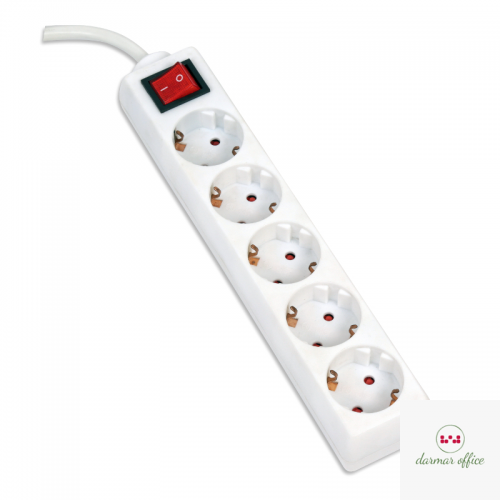 Listwa zasilająca z 5 gniazdami 1,5 m biała OMEGA OL5G15W