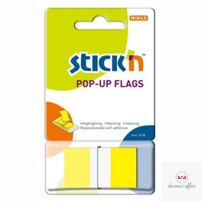 Zakładki indeksujące 45x25mm 50szt żółte podajnik STICK"N 26022