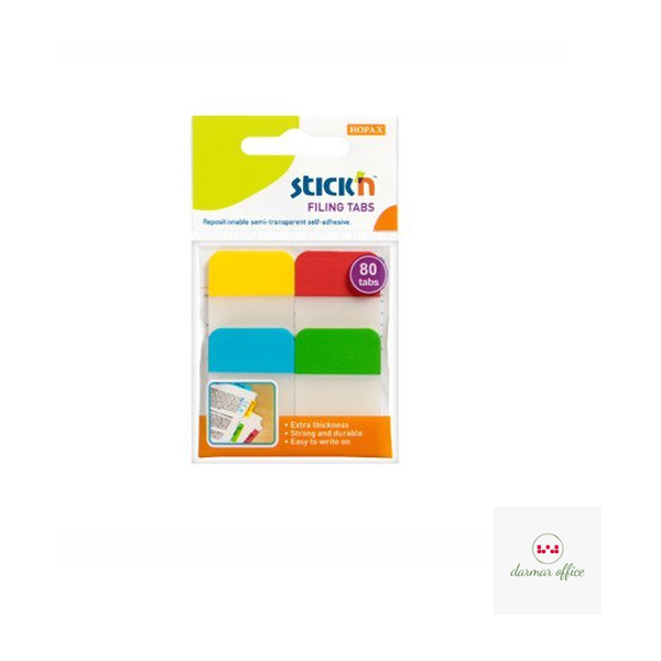 Przekładki indeksujące przeźroczyste 38x25mm 4 kolory STICK"N 21607