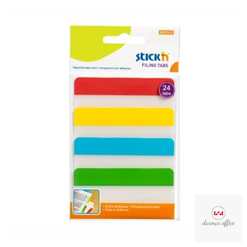 Przekładki indeksujące przeźroczyste 38x76mm 4 kolory STICK"N 21609