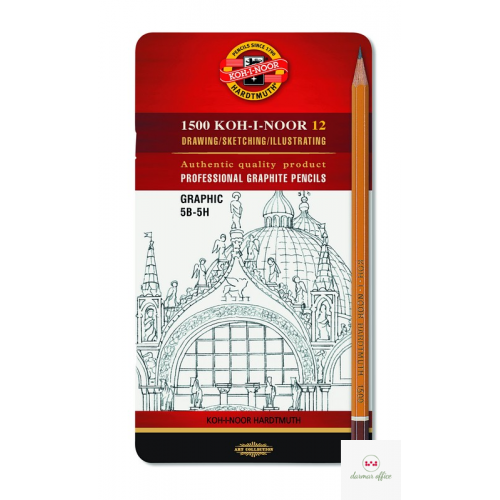 Ołówek Grafitowy 1502/III GRAPHIC 5B-5H komplet 12 szt. KOH I NOOR