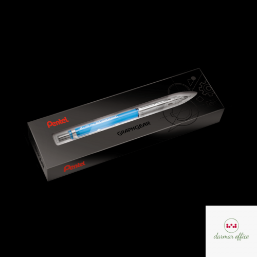 Ołówek automatyczny Pentel 0,7 mm GRAPHGEAR 300 transparentny błękitny PG317-TSX