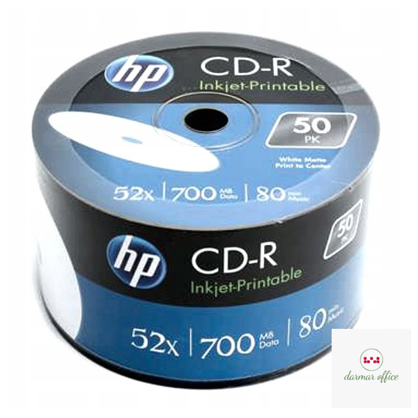 Płyta HP CD-R 700MB 52X (50szt) SZPINDEL WHITE INKJET PRINTABLE  CRE00070WIP