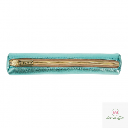Piórnik kosmetyczka okrągła metalic turkus 50039098 Herlitz