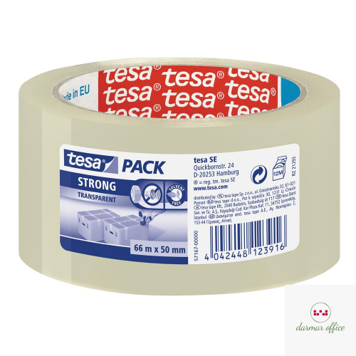 Taśma pakowa 66mx50mm STRONG transp. 57167-00000-05 TS TESA
