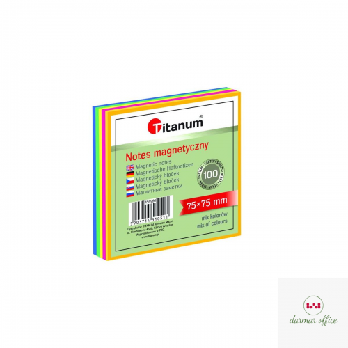 Notes elektrostatyczny 75x75mm 100k mix kolorów 456960 TITANUM