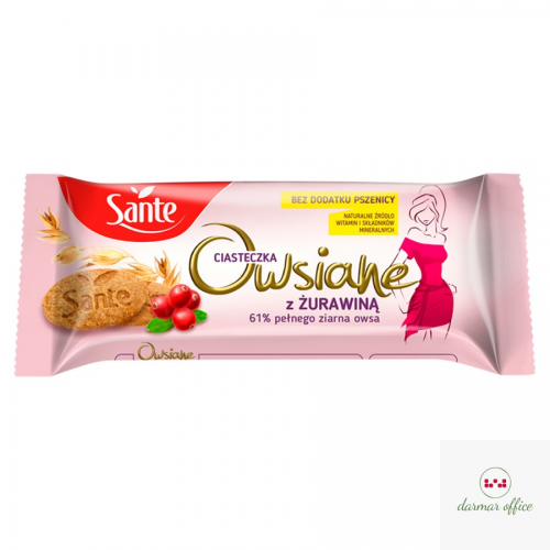 Ciasteczka SANTE owsiane z żurawiną 135g