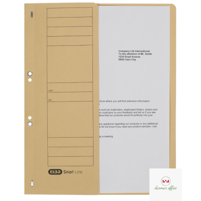 Skoroszyt kartonowy ELBA 1/2 A4, oczkowy, beżowy, 100551877