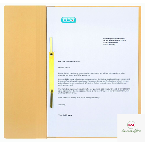 Skoroszyt kartonowy ELBA 1/2 A4, oczkowy, beżowy, 100551877