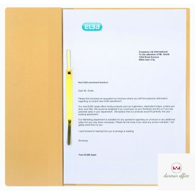 Skoroszyt kartonowy ELBA 1/2 A4, oczkowy, beżowy, 100551877