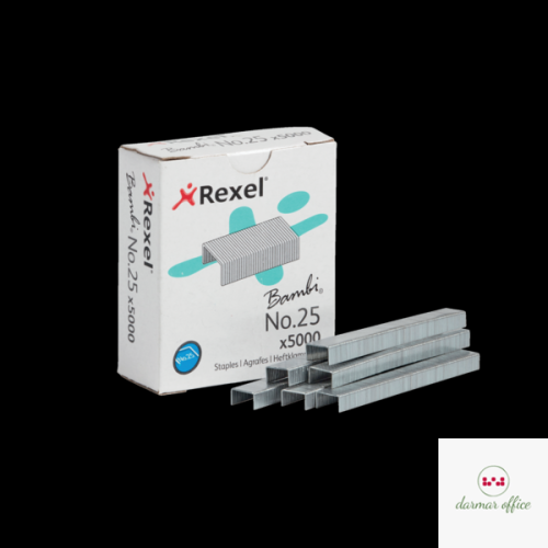 Zszywki Rexel No.25 opakowanie 5000 szt. 5025, do zszywacza Bambi