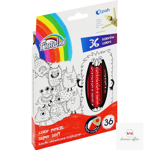 Kredki ołówkowe FIORELLO SUPER SOFT, 36 kolorów, trójkątne 170-2474