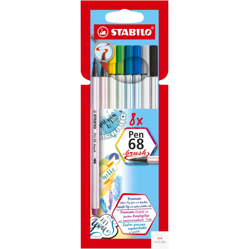 Flamaster Pen 68 BRUSH etui 8 szt. 568/08-21 STABILO