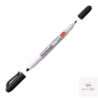 Pisaki 2-stronne do białych tablic TOMA, 2 końcówki cienkie 0,5 i 0,8mm, czarny TO-270 Toma