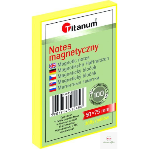 Notes elektrostatyczny 50x75mm 100k mix kolorów 456958 TITANUM bloczek