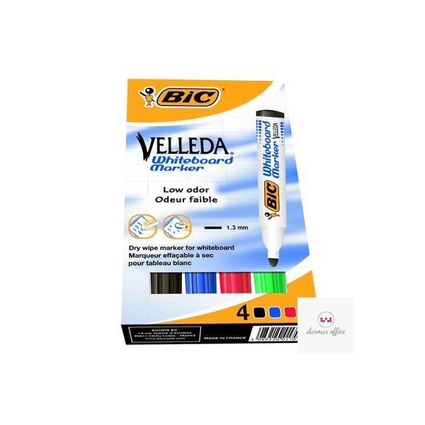 Marker suchościeralny BIC Velleda Ecolutions 1701 mix AST 4szt, 904941