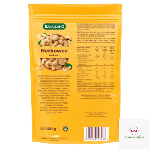 Orzechy nerkowca 300g BAKALLAND