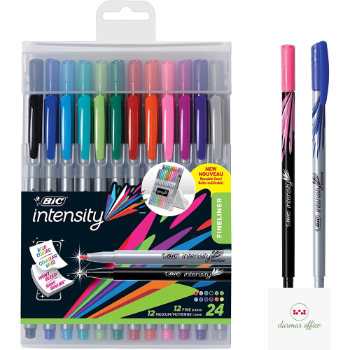 Flamastry BIC Intensity Fine mix AST+FUN Etui 20szt, CEL1011728