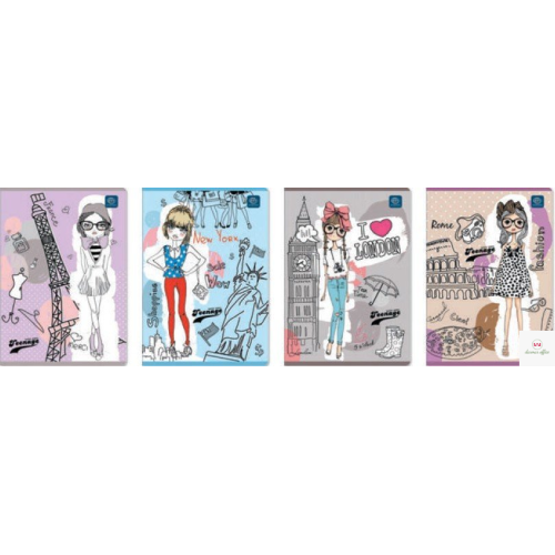 Zeszyt A5 16k kolorowa kratka mix UV INTERDRUK