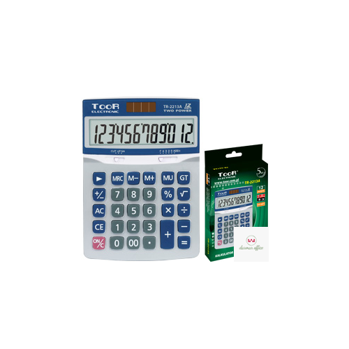 Kalkulator TOOR TR-2213A, 12 pozycyjny, podwójne zasilanie 120-1858 (X)