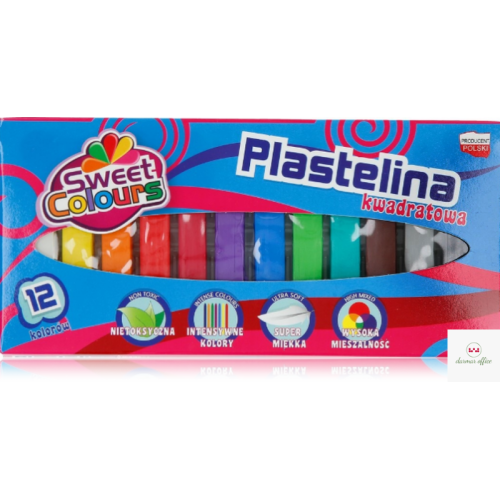 Plastelina 12kol kwadratowa KOMA PLAST