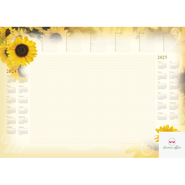 Terminarz -Planer A2 z listwą 2024 Słoneczniki Michalczyk i Prokop T-1-A2-5