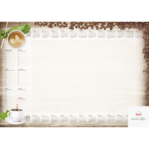 Terminarz -Planer A2 z listwą 2024 Kawa Michalczyk i Prokop T-1-A2-2