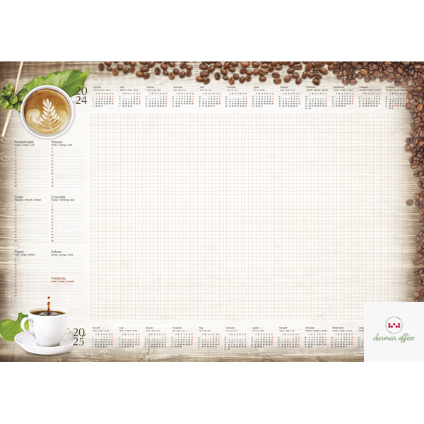 Terminarz -Planer A2 z listwą 2024 Kawa Michalczyk i Prokop T-1-A2-2