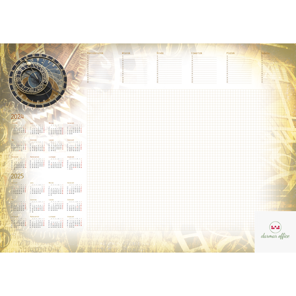 Terminarz -Planer A2 z listwą 2024 Zegar Michalczyk i Prokop T-1-A2-4