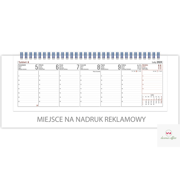 Kalendarz biurowy VOYAGER 2024 (H4b) -biały TELEGRAPH