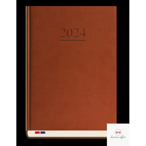 Terminarz Stacjonarny A4 2024 - ciemno brązowy Michalczyk i Prokop T-229V-S2