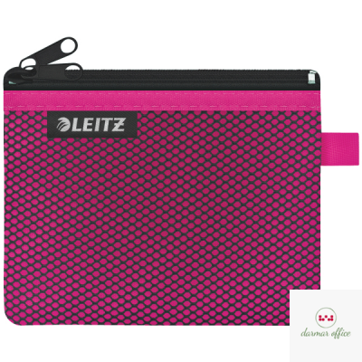 Koszulka z suwakiem z dwoma przegródkami Leitz WOW, rozmiar S, różowa 40110023