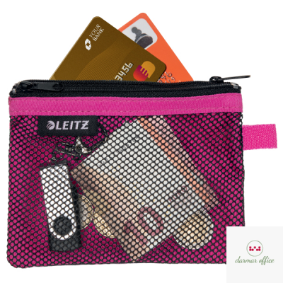 Koszulka z suwakiem z dwoma przegródkami Leitz WOW, rozmiar S, różowa 40110023