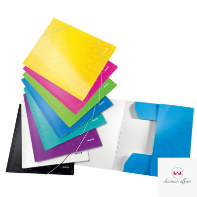 Teczka kartonowa z gumką LEITZ perłowy biała WOW 39820001