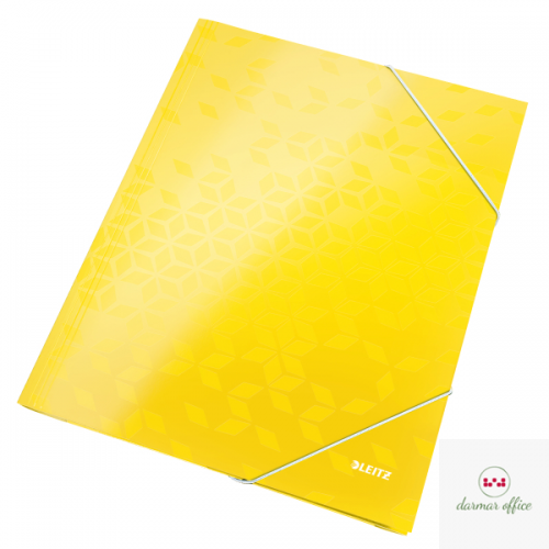 Teczka kartonowa z gumką WOW Leitz, żółta 39820016