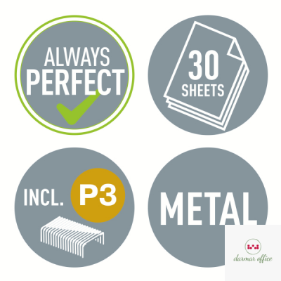 Zszywacz średni metalowy Leitz, zielony, 10 lat gwarancji, 30 kartek 55021054