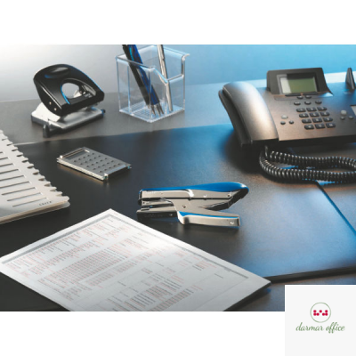 Zszywacz nożycowy metaliczny niebieski (No 10) 15 kartek 55450033