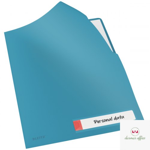 Folder A4 z kieszonką na etykietę Leitz Cosy, niebieska 47080061