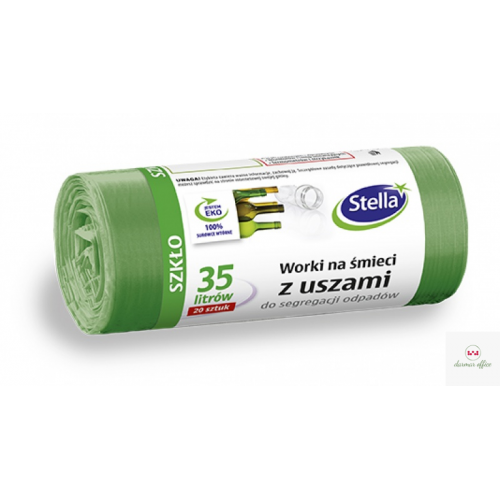 Worki do seg.odp.szkło ziel. z uszami LDPE 35l (20szt.)  STELLA 032198