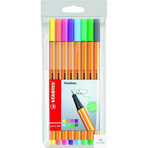 Cienkopis STABILO point 88 komplet 8szt. pastelowy 88/8-01